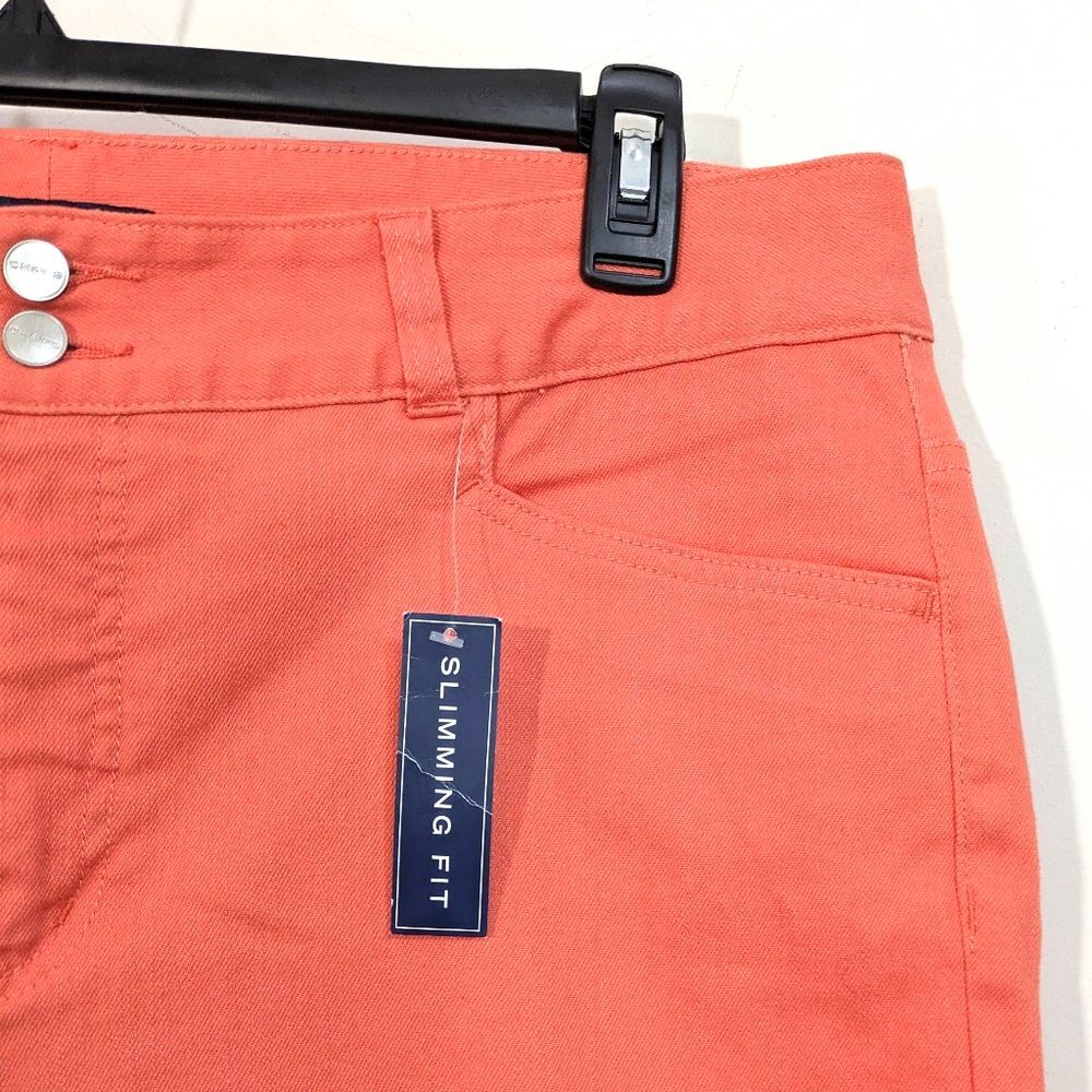 NEW Chaps Slimming Fit Coral Melon Capris / Cropped Jeans / Denim Pants - Picture 2 of 7